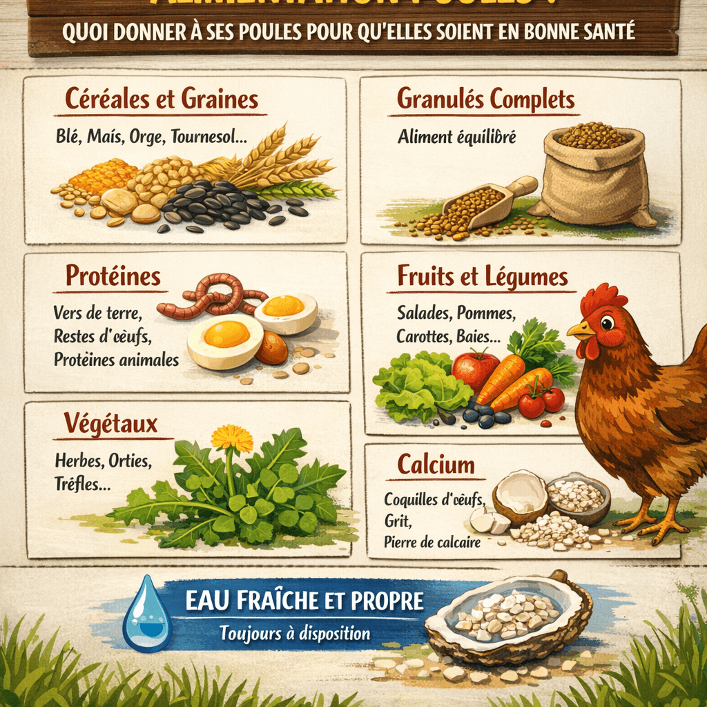 Dans cet article complet, nous allons découvrir tout ce qu’il faut savoir sur l’alimentation des poules, des besoins nutritionnels aux aliments naturels, en passant par les erreurs à éviter et les bonnes pratiques