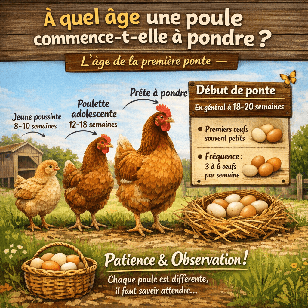 Chaque éleveur amateur se pose un jour la même question : à quel âge une poule commence-t-elle à pondre ? Comprendre l’âge première ponte poule est essentiel pour bien accompagner ses volailles et savoir quand s’attendre aux premiers œufs. C’est une étape clé dans la vie d’une poule, mais aussi dans celle de tout passionné qui découvre la joie d’un petit élevage familial.