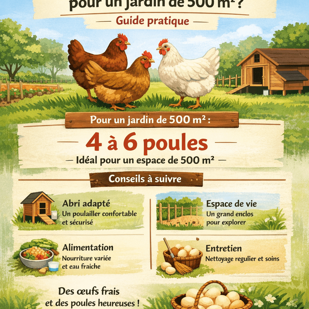 Combien de poules pour un jardin de 500 m² guide pratique