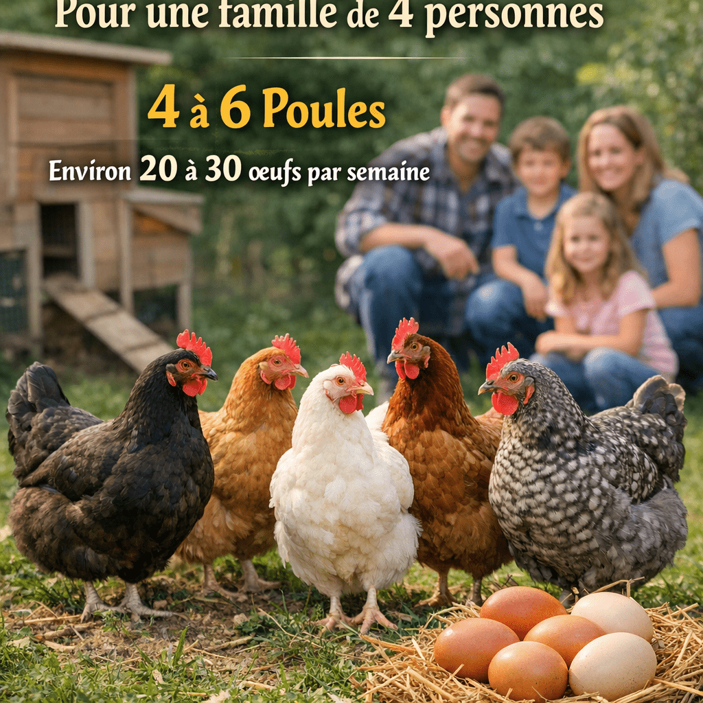 Combien de poules pour une famille de quatre personnes