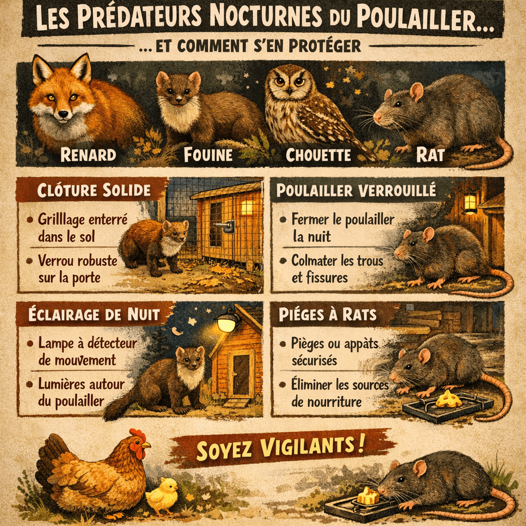 Les prédateurs nocturnes du poulailler et comment s’en protéger