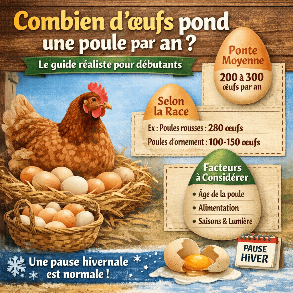 Combien d'œufs pond une poule par an : le guide réaliste pour débutants