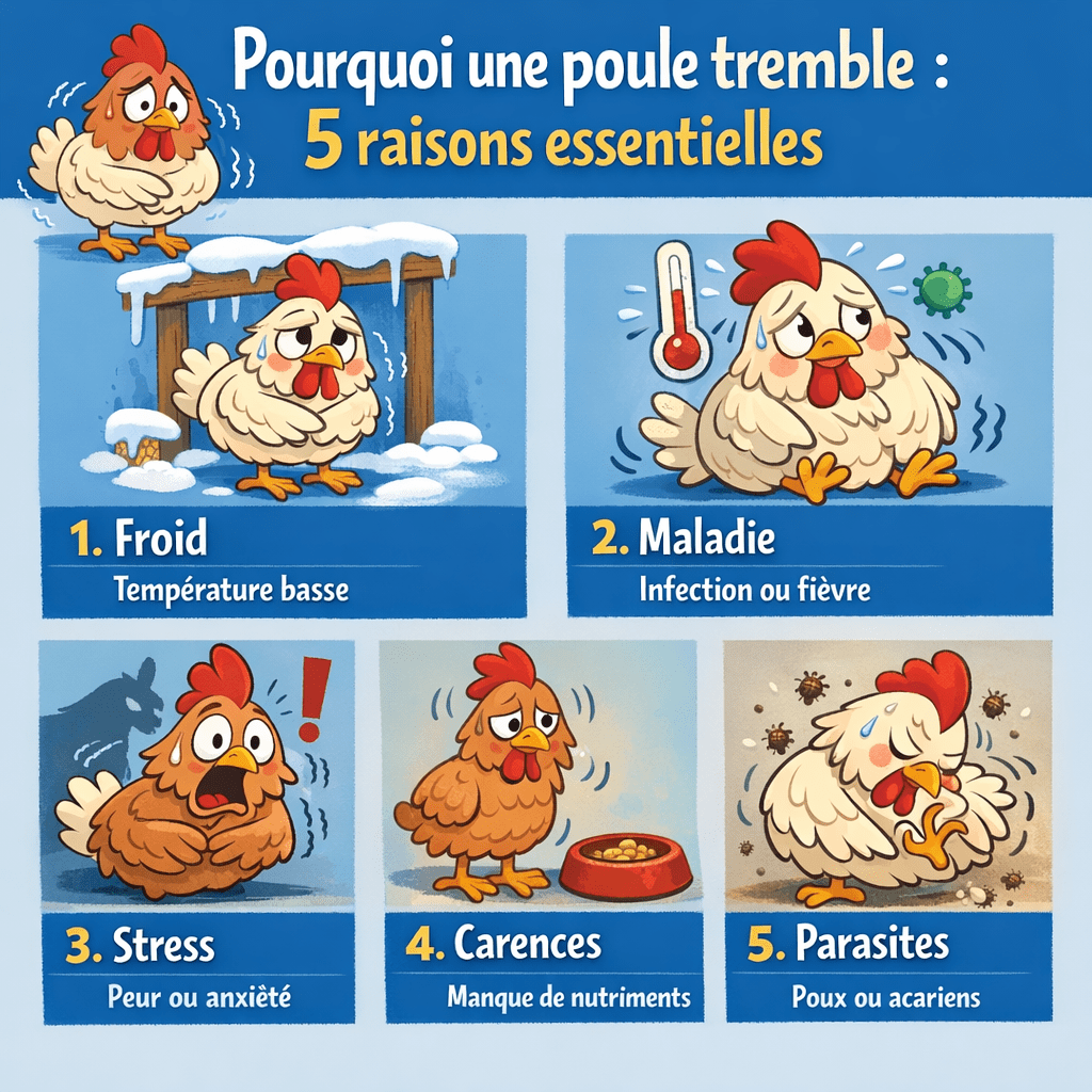 Pourquoi une poule tremble : 5 raisons essentielles