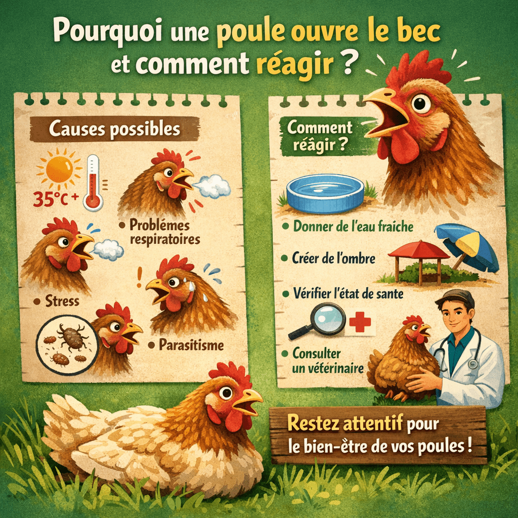 Pourquoi une poule ouvre le bec et comment réagir