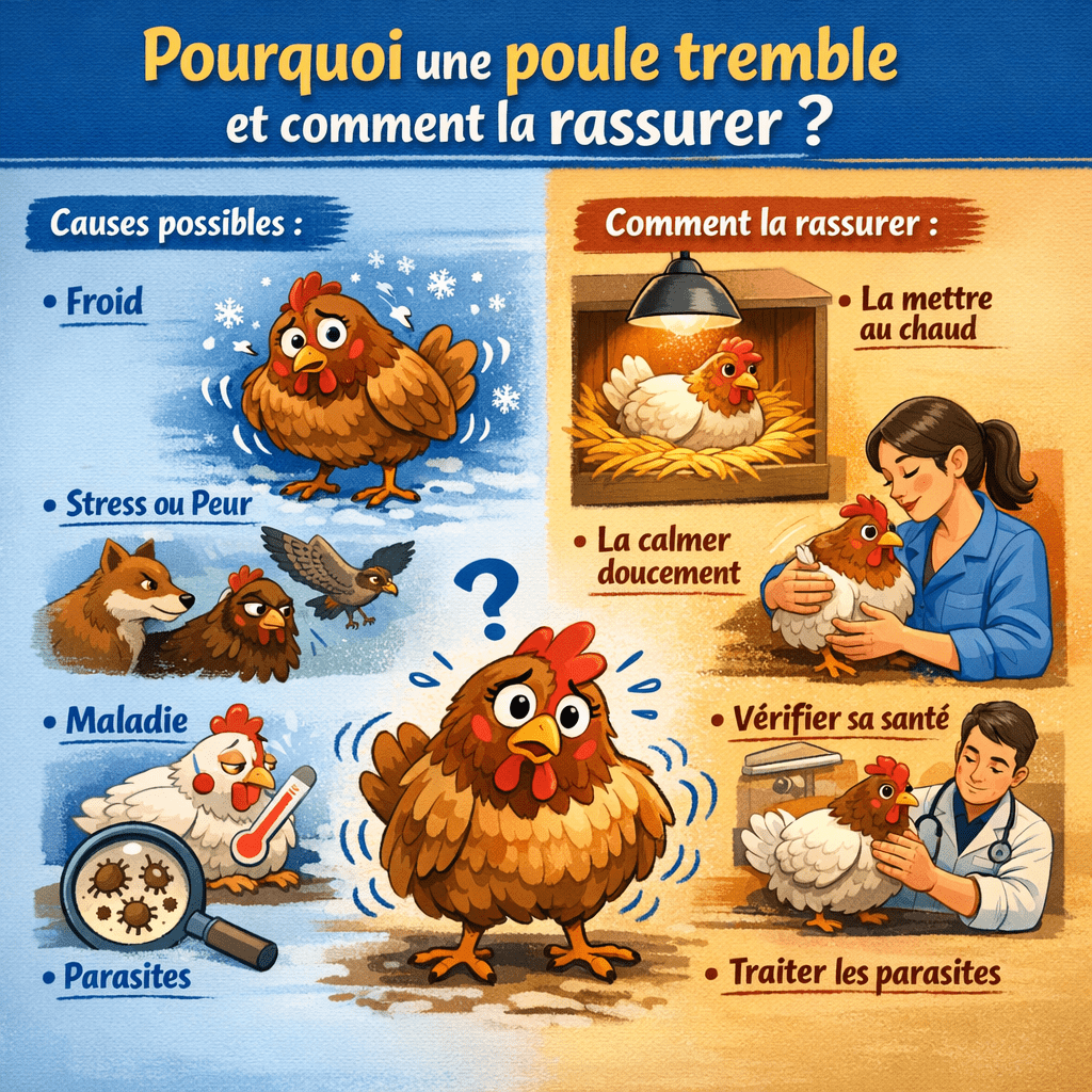 Pourquoi une poule tremble et comment la rassurer