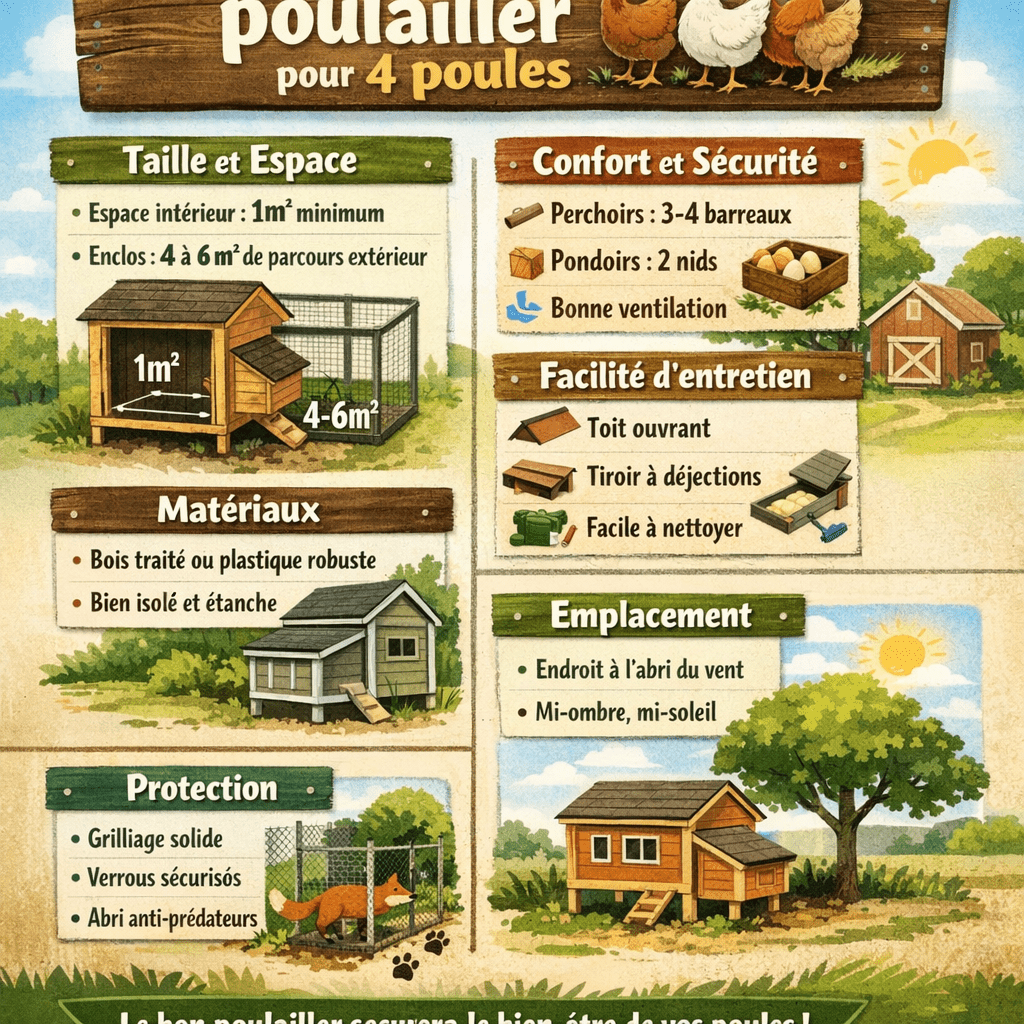 Tout savoir pour bien choisir son poulailler pour 4 poules