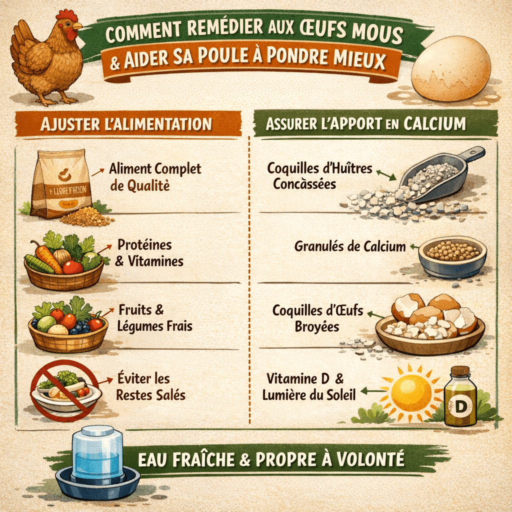Pourquoi ma poule pond des œufs mous et comment y remédier