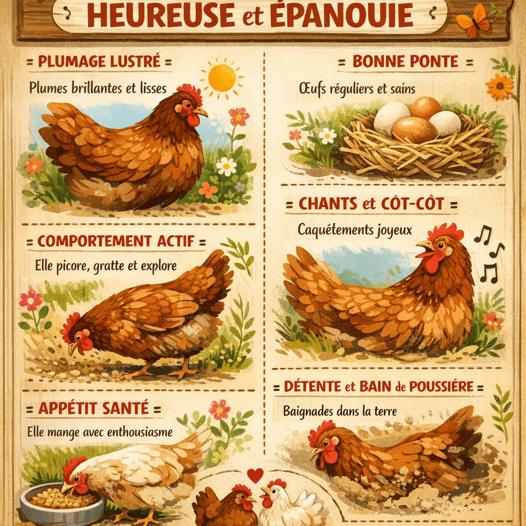 Comment savoir si une poule est heureuse et épanouie