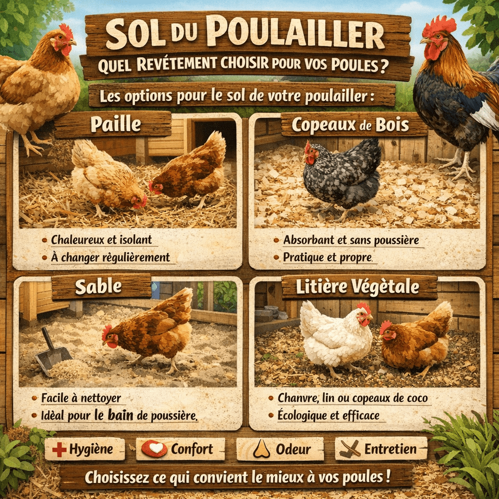 Sol du poulailler quel revêtement choisir pour vos poules