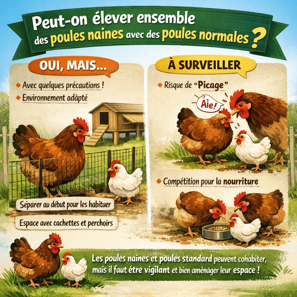 Peut on élever ensemble des poules naines avec des poules normales