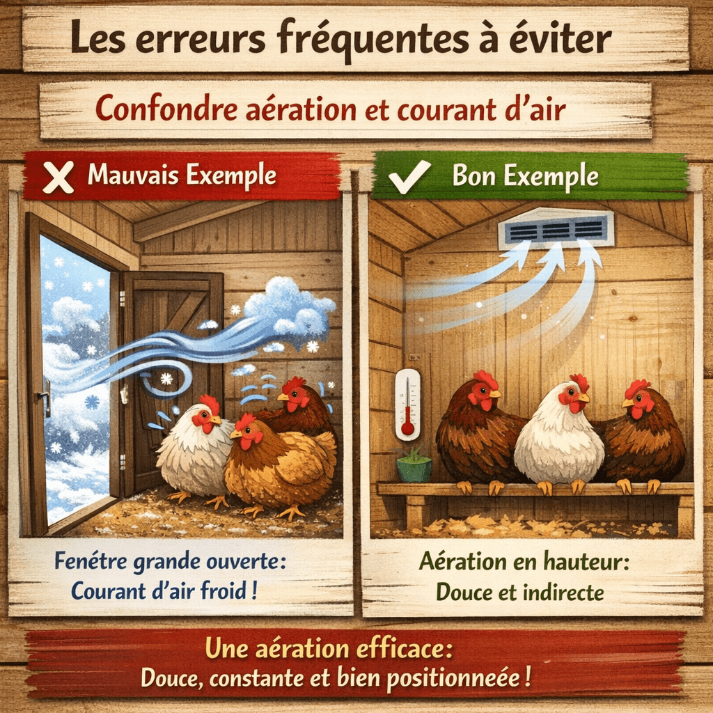 Aération du poulailler : éviter l’humidité sans créer de courants d’air