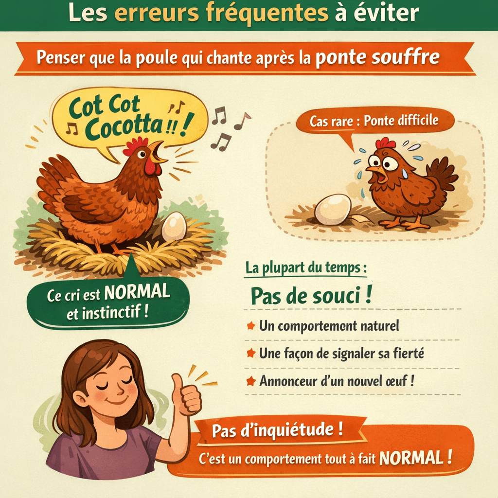 Poule qui chante après la ponte explication claire