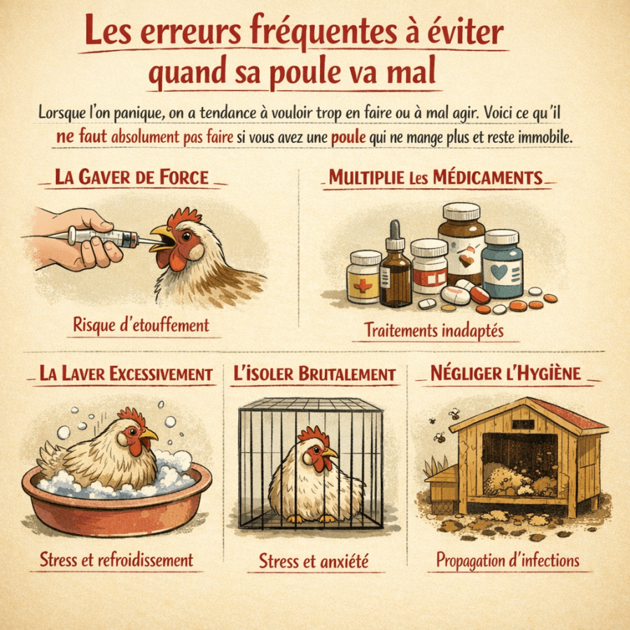 Poule qui ne mange plus et reste immobile : le guide vital pour réagir vite et bien