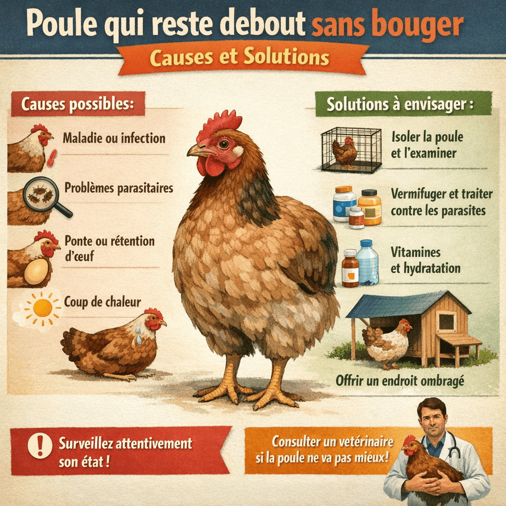 Pourquoi une poule qui reste debout sans bouger