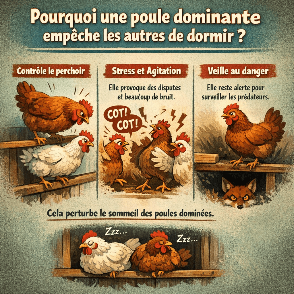 Pourquoi une poule dominante empêche les autres de dormir