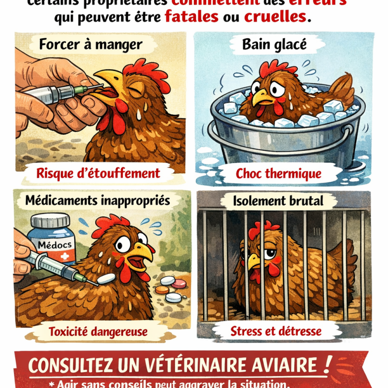 Votre poule couve sans œufs et s'épuise