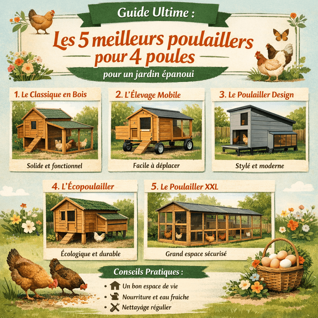Guide Ultime : Les 5 meilleurs poulaillers pour 4 poules pour un jardin épanoui