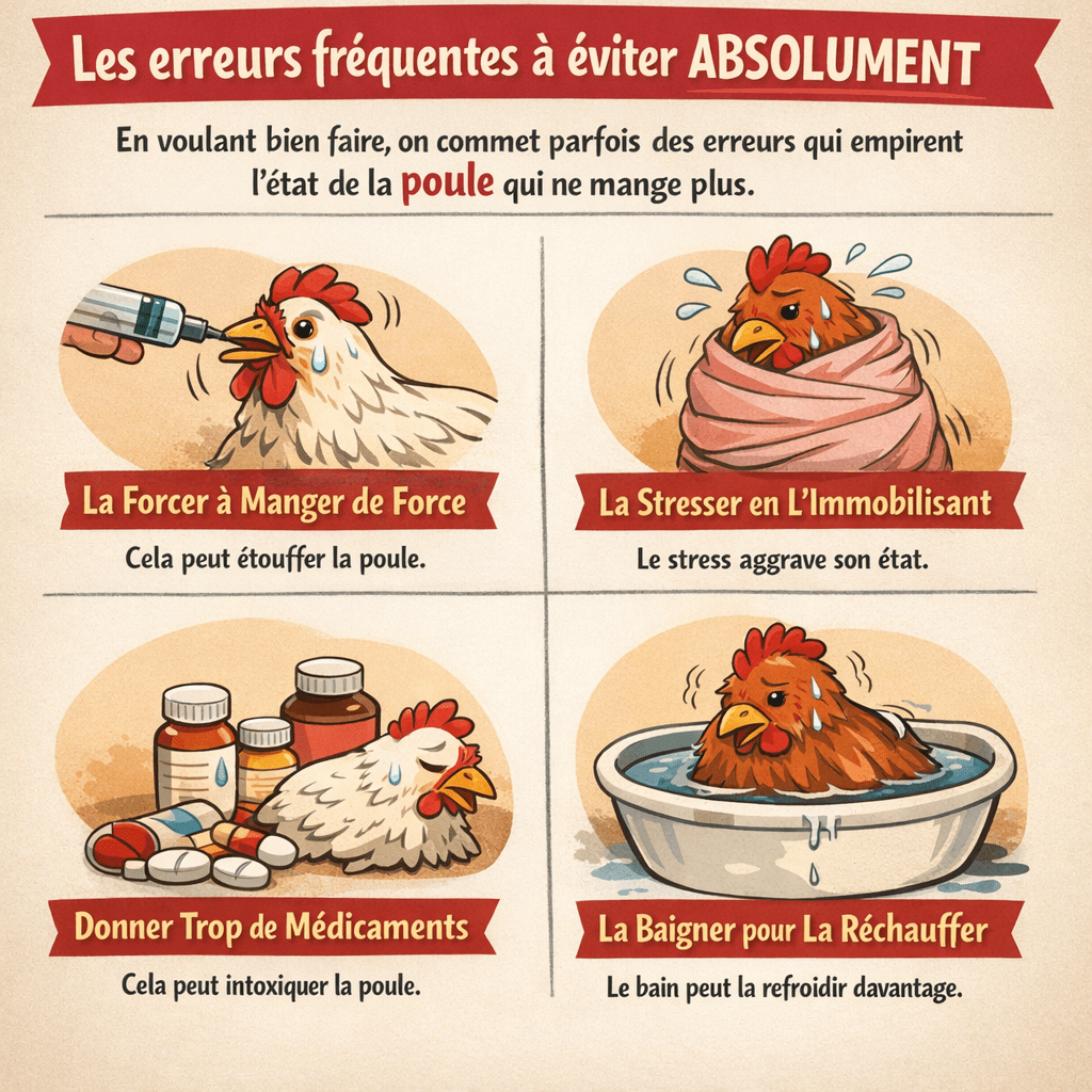 Poule qui ne mange plus