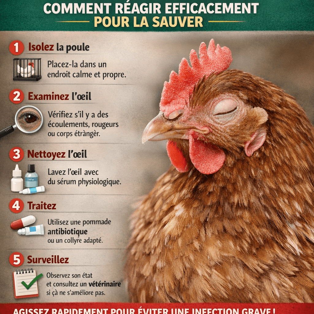 Poule qui ferme un œil, comment réagir efficacement pour la sauver