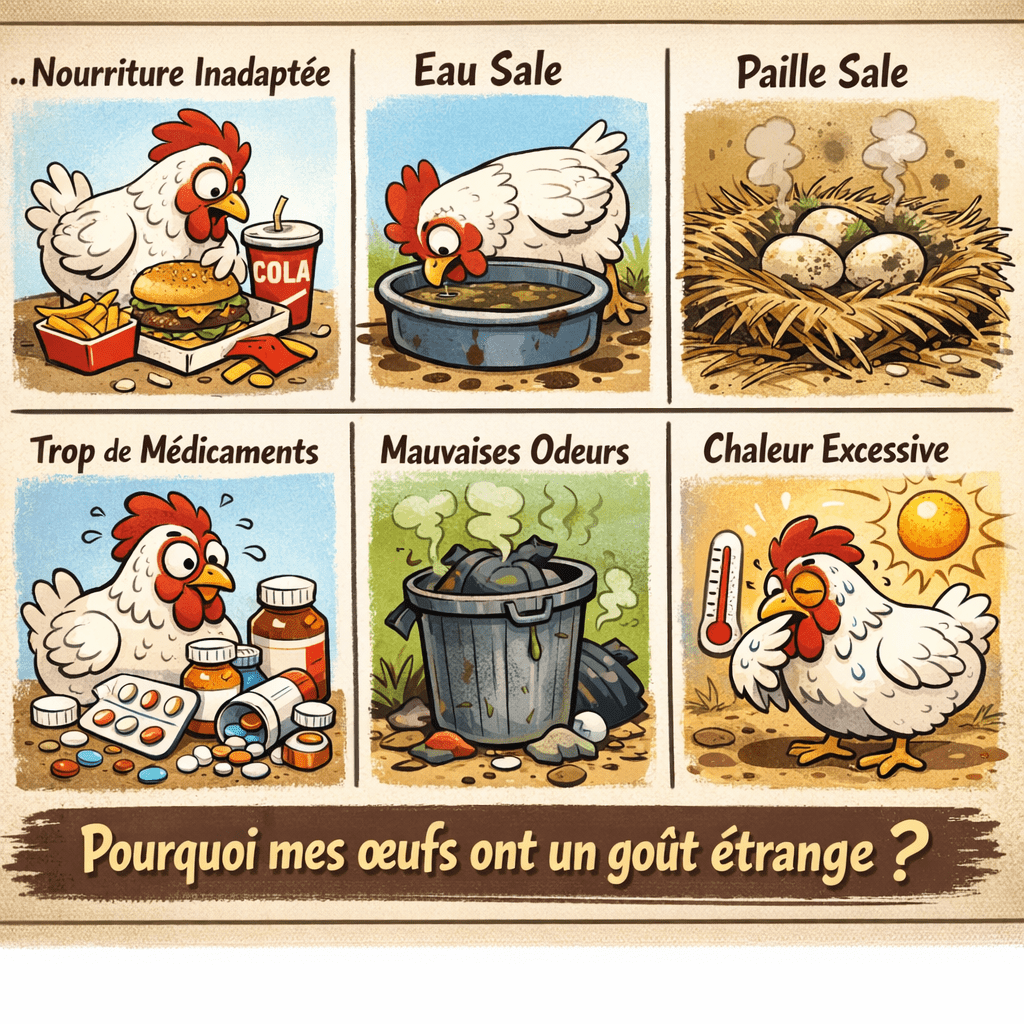 Pourquoi les œufs de mes poules ont un goût étrange
