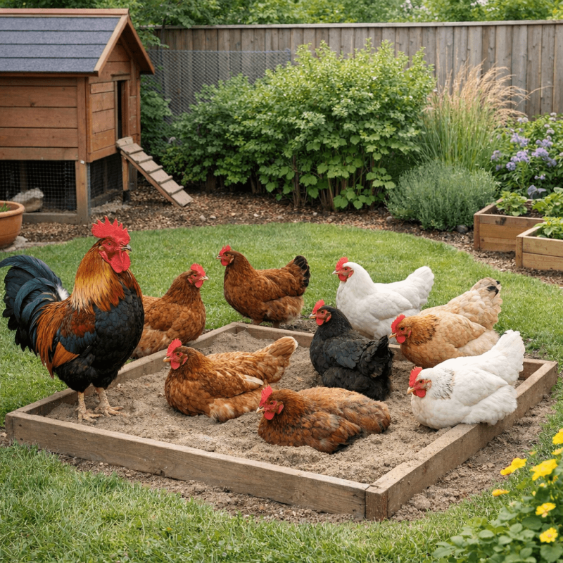 Combien de poules dans un jardin