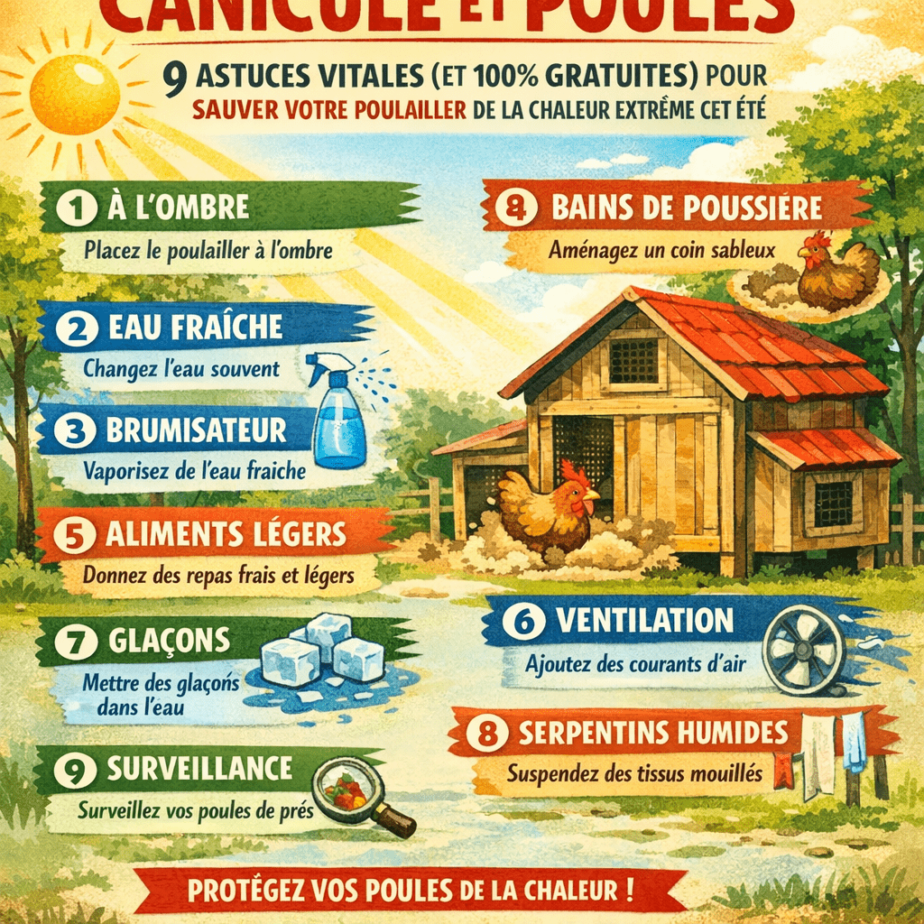Canicule et poules : 9 astuces vitales (et 100% gratuites) pour sauver votre poulailler de la chaleur extrême cet été