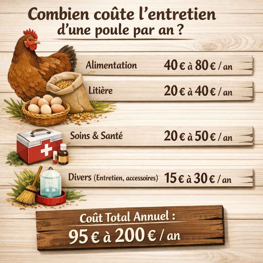 combien coûte l'entretien d'une poule par an