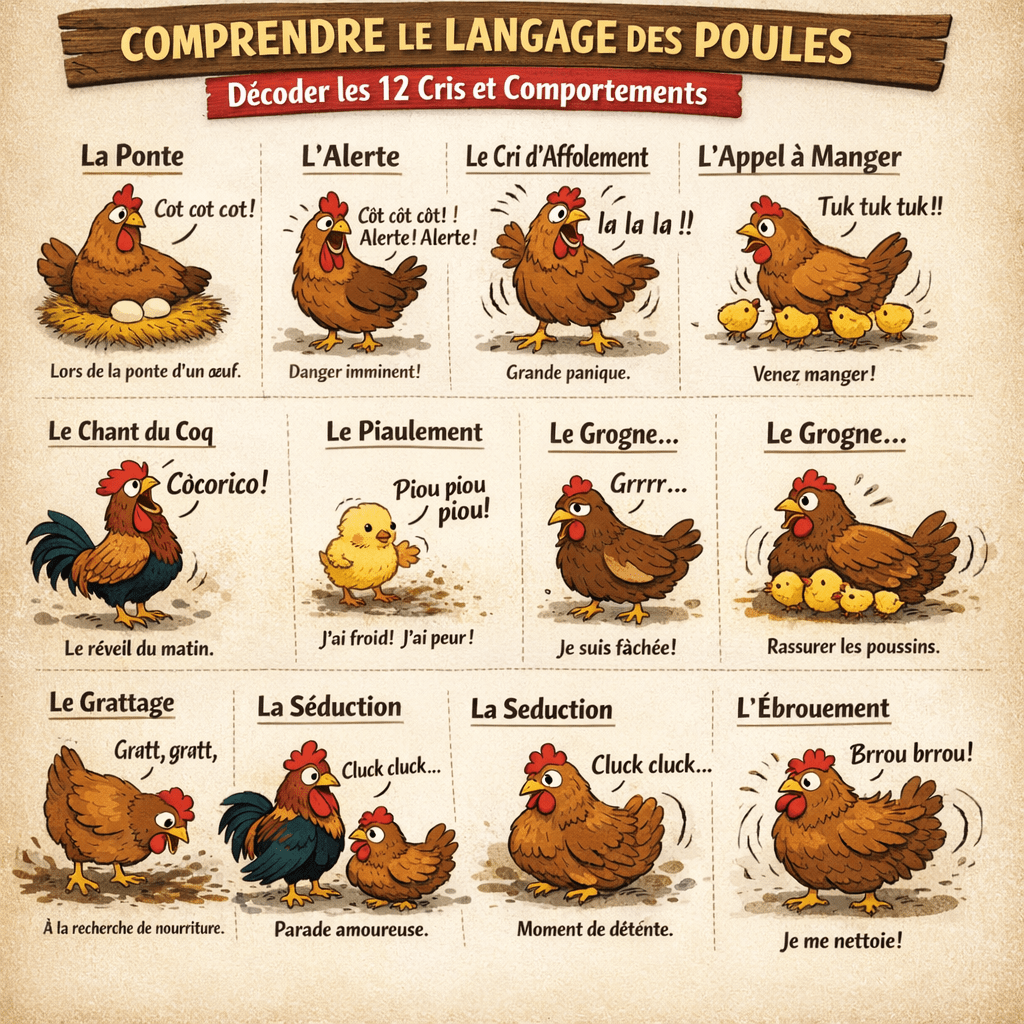 Comprendre le langage des poules : décoder les 12 cris et comportements