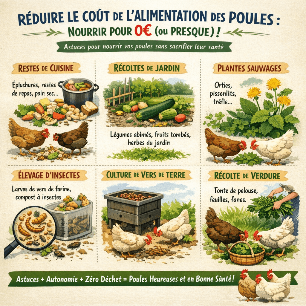 Comment Réduire le coût de l'alimentation des poules : les nourrir pour 0€ (ou presque) sans sacrifier leur santé ?