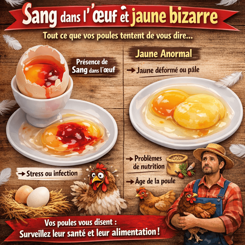 Anomalie de l'œuf de poule: Sang dans l'œuf et jaune bizarre tout ce que vos poules tentent de vous dire