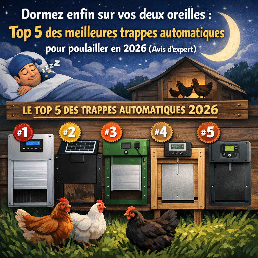 Dormez enfin sur vos deux oreilles : Top 5 des meilleures trappes automatiques pour poulailler en 2026 (Avis d'expert)