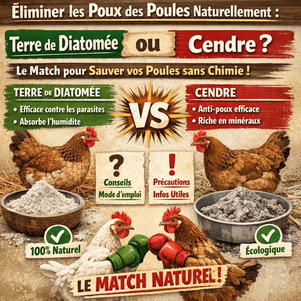 Éliminer les poux des poules naturellement : Terre de Diatomée ou Cendre ? Le Match pour Sauver vos Poules sans Chimie !