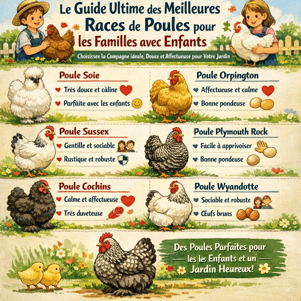 Le Guide Ultime des Meilleures Races de Poules pour les Familles avec Enfants : Choisissez la Compagne Idéale, Douce et Affectueuse pour Votre Jardin