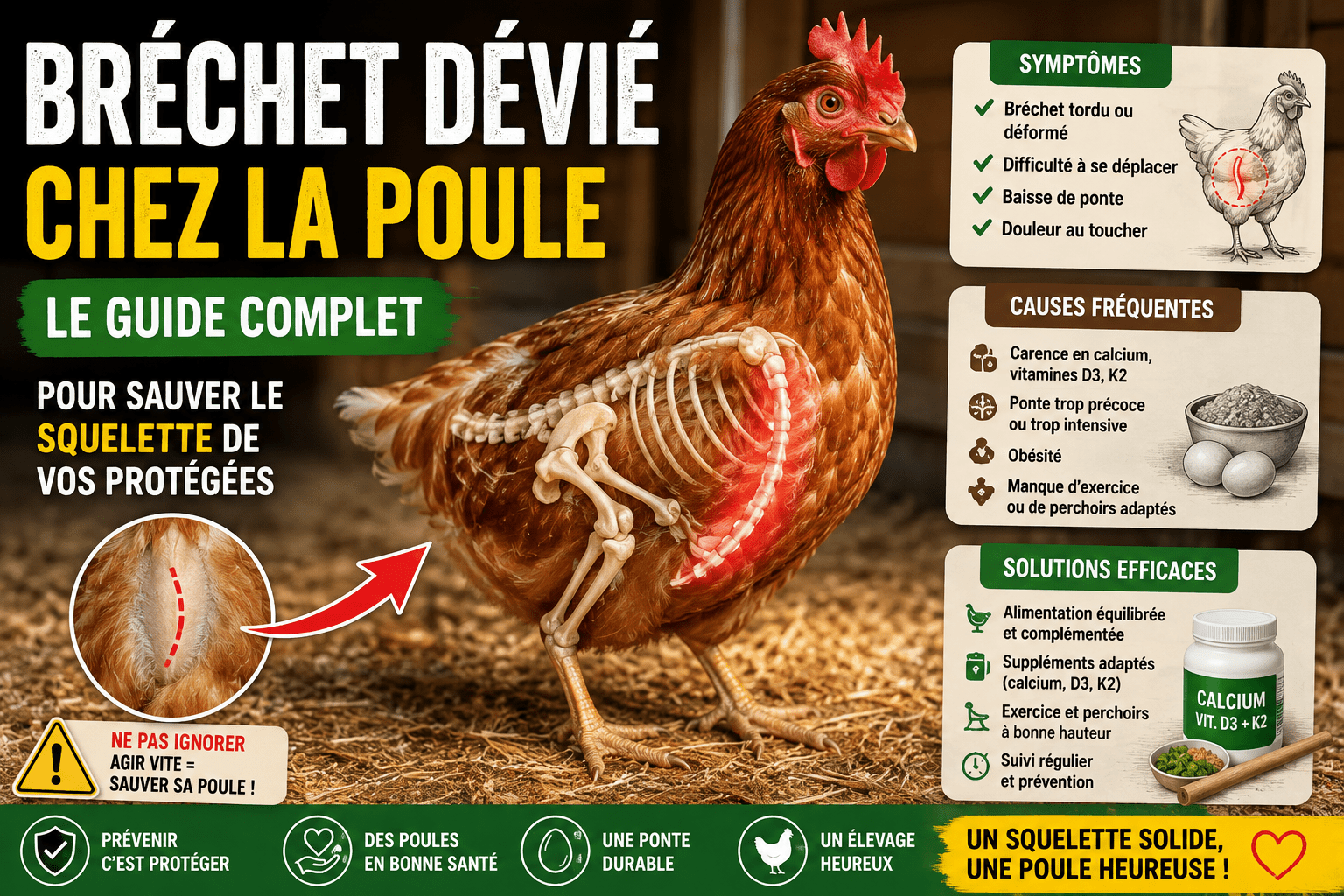 Bréchet dévié chez la poule
