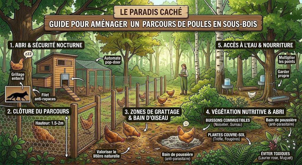Elever des poules en sous-bois Le paradis caché