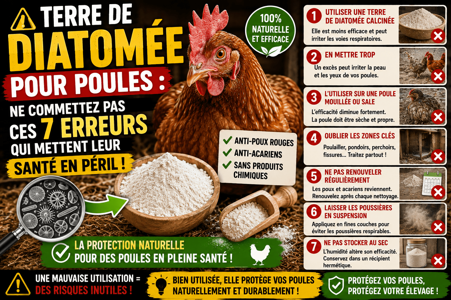 Terre de Diatomée pour Poules