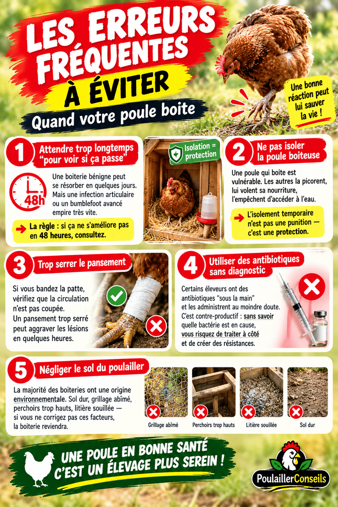 Poule qui boite : diagnostic en 5 minutes pour savoir si c’est grave